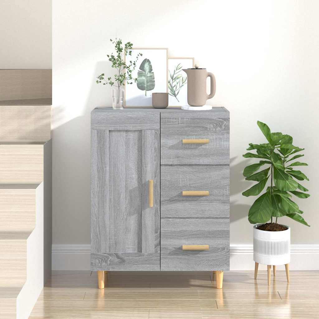 Komoda boja hrasta sonome 69,5 x 34 x 90 cm konstruirano drvo Siva