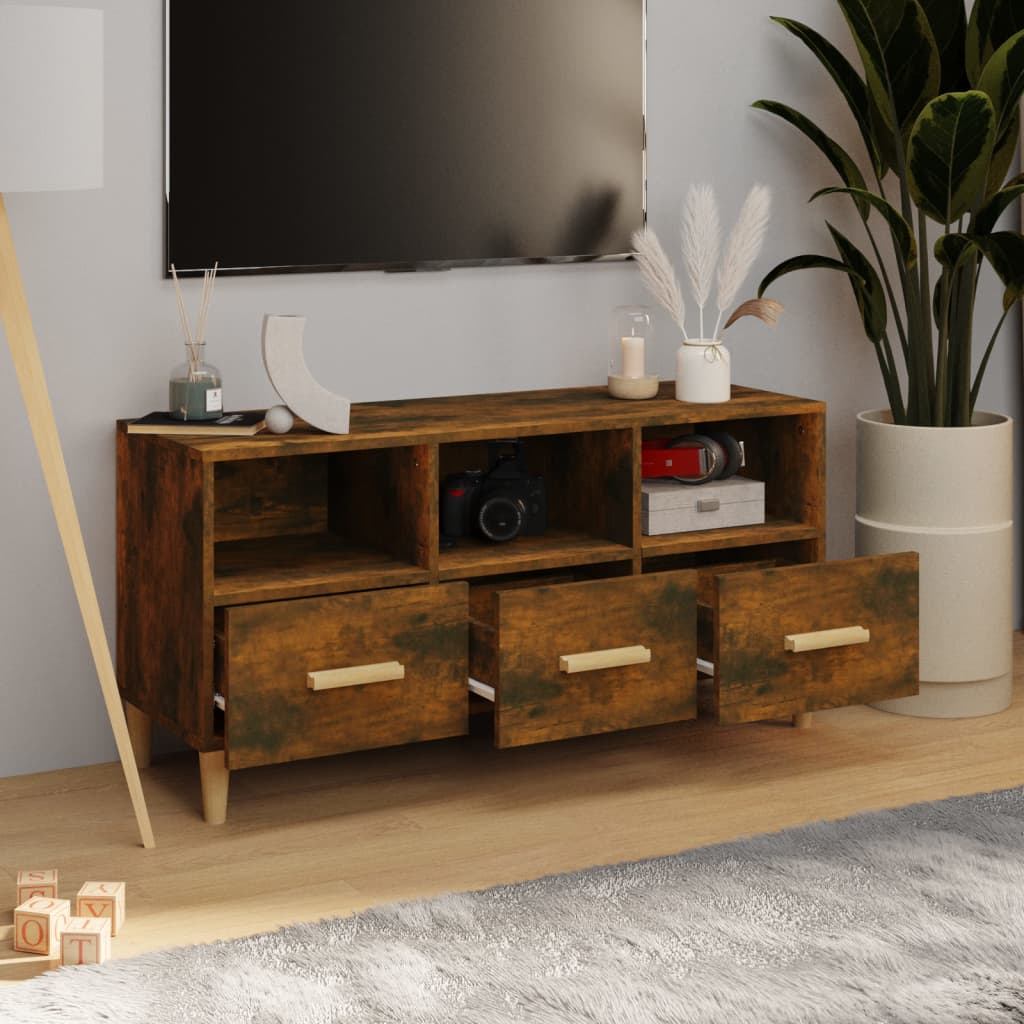 TV ormarić boja dimljenog hrasta 102x36x50 cm konstruirano drvo