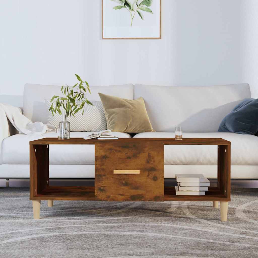 Stolić za kavu boja hrasta 102 x 50 x 40 cm konstruirano drvo Smeđa