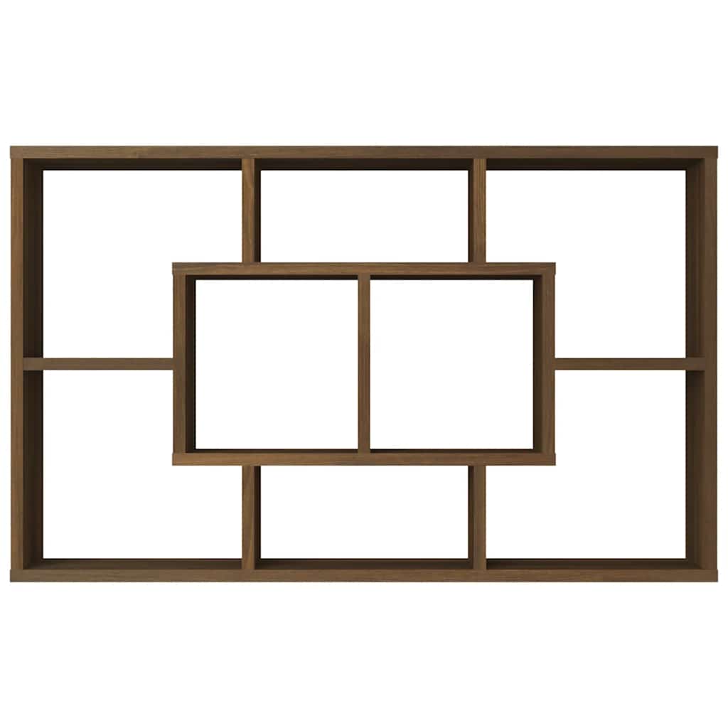 Zidna polica boja smeđeg hrasta 85x16x52,5 cm konstruirano drvo