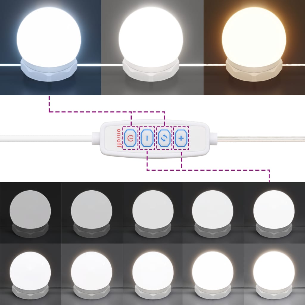 Set toaletnog stolića LED boja hrasta od konstruiranog drva