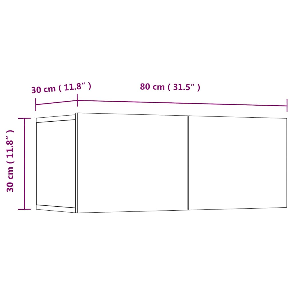 TV ormarići 4 kom bijeli 80 x 30 x 30 cm od konstruiranog drva Bijela
