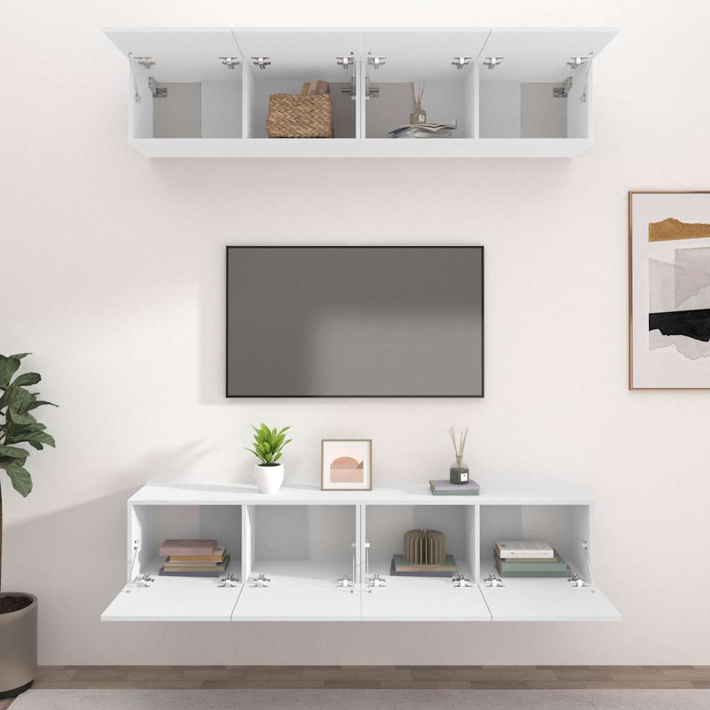 TV ormarići 4 kom bijeli 80 x 30 x 30 cm od konstruiranog drva Bijela
