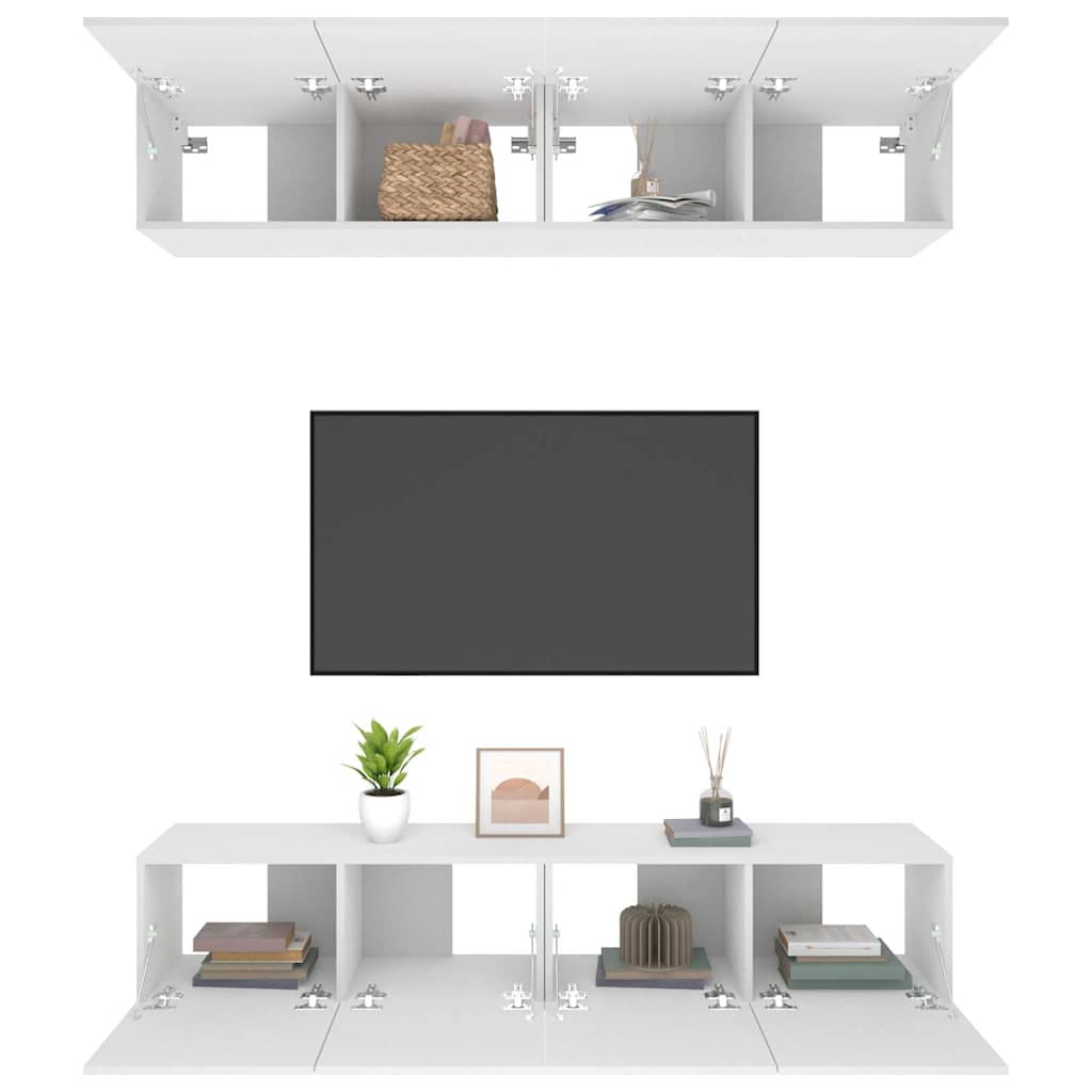 TV ormarići 4 kom bijeli 80 x 30 x 30 cm od konstruiranog drva Bijela
