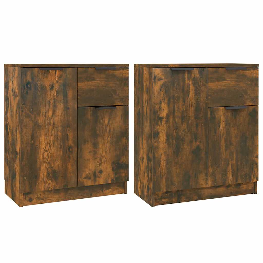 Komode 2 kom boja dimljenog hrasta 60x30x70cm konstruirano drvo Smeđa