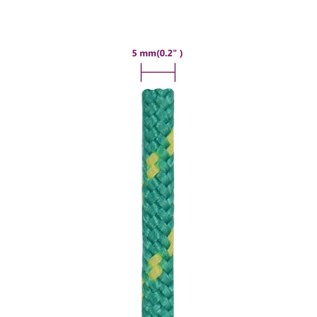 Brodski konop zeleni 5 mm 100 m od polipropilena