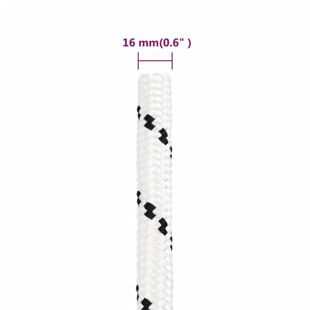 Radno uže bijeli 16 mm 100 m poliestersko