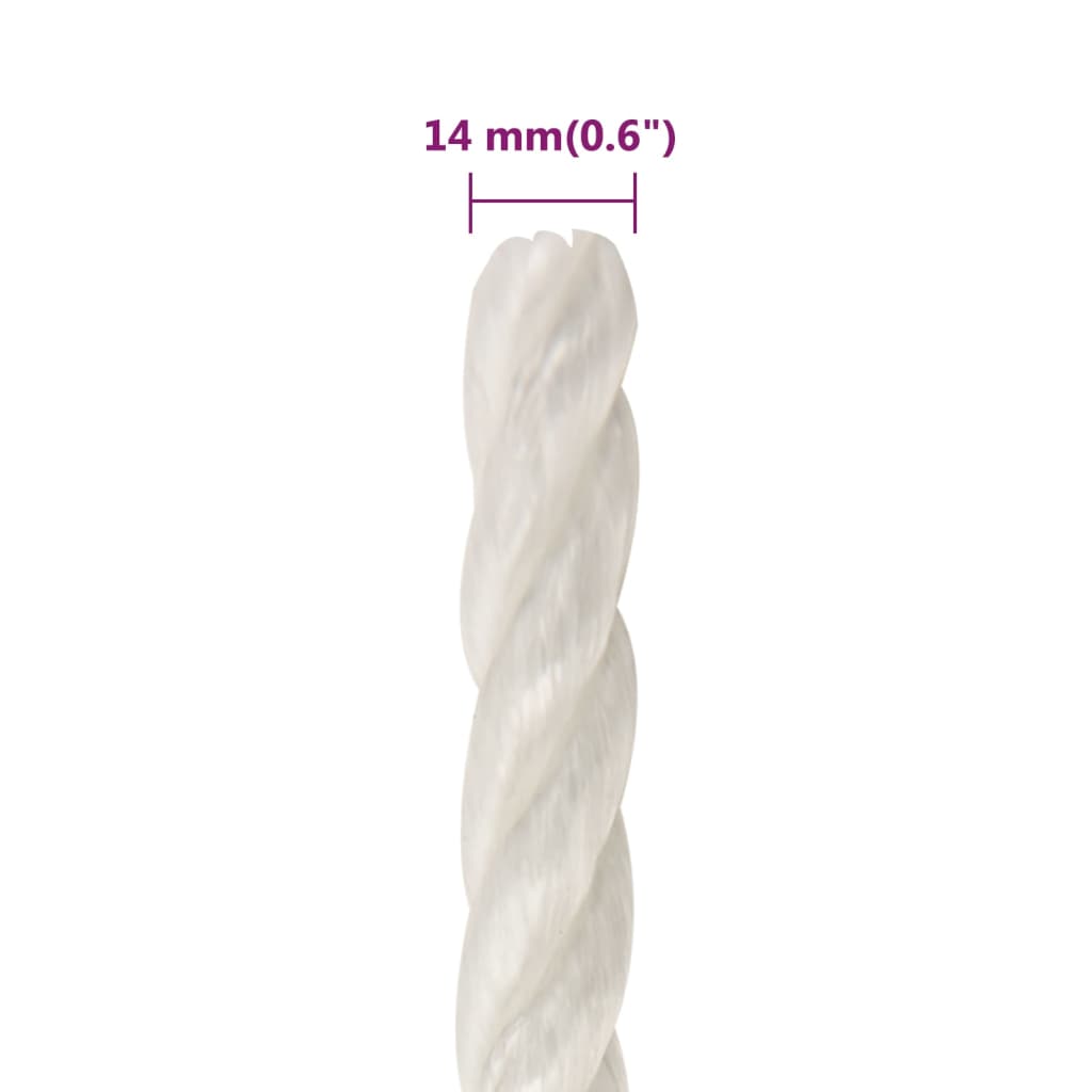 Radno uže bijelo 14 mm 100 m od polipropilena