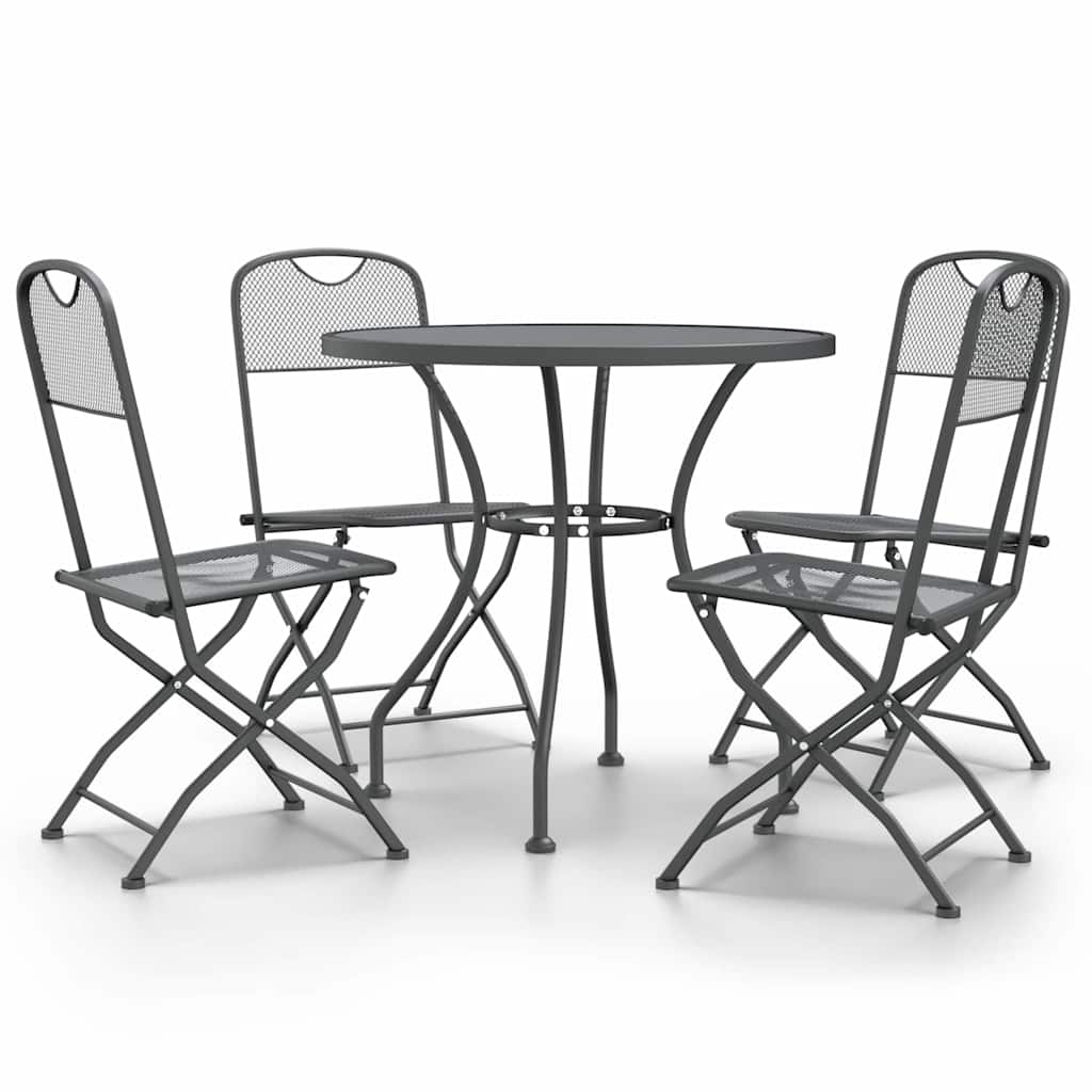 5-dijelni vrtni blagovaonski set ekspandirani metal antracit Antracitno siva Ø 80 cm table