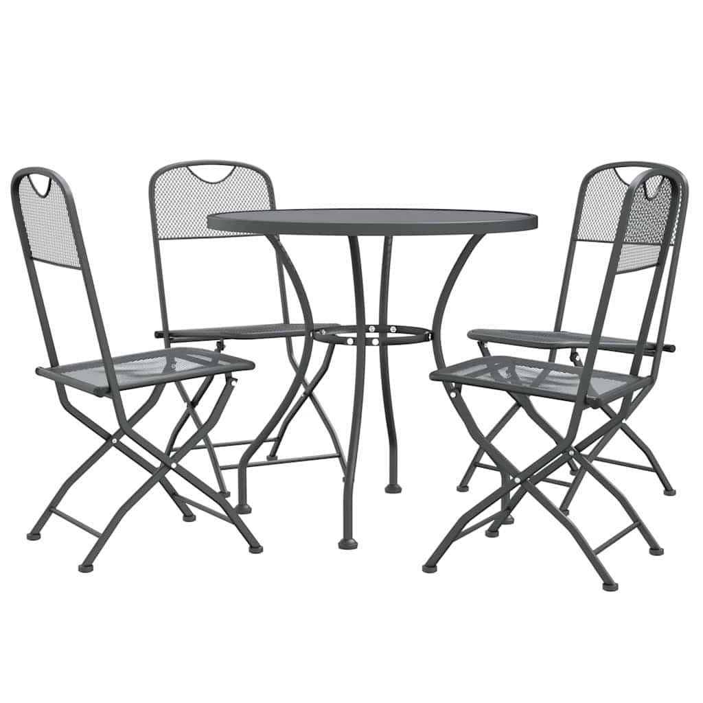 5-dijelni vrtni blagovaonski set ekspandirani metal antracit Antracitno siva Ø 80 cm table