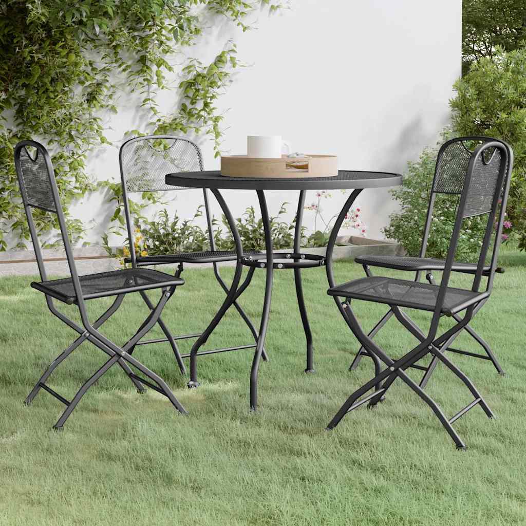 5-dijelni vrtni blagovaonski set ekspandirani metal antracit Antracitno siva Ø 80 cm table
