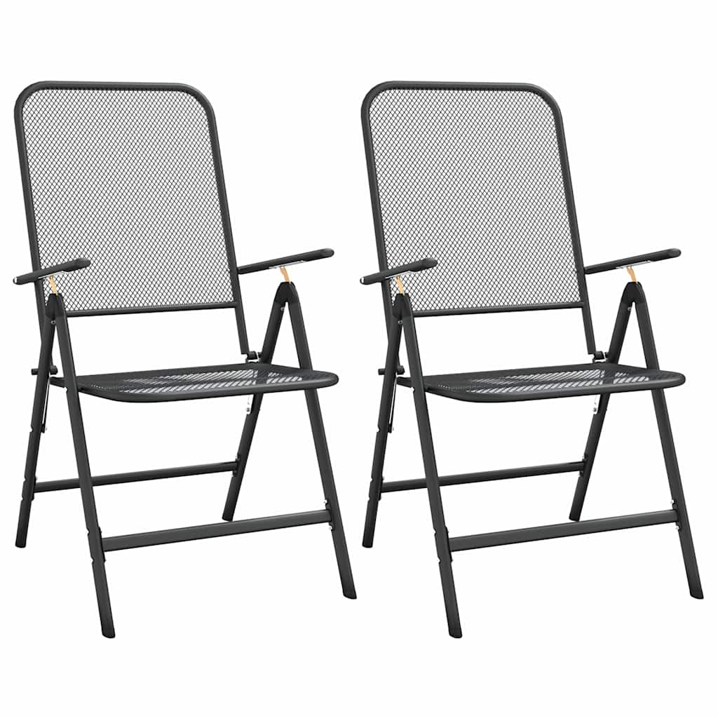 3-dijelni vrtni blagovaonski set ekspandirani metal antracit Antracitno siva Ø 80 cm table