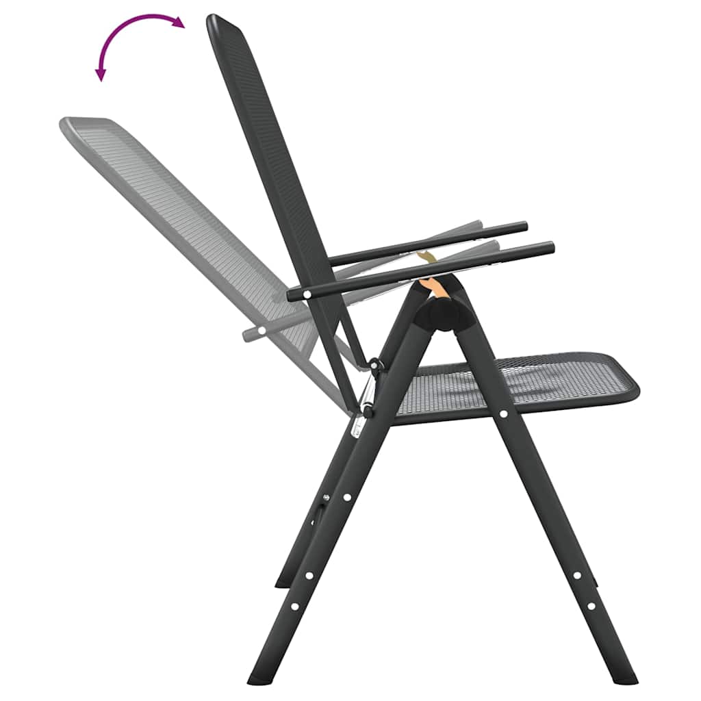 3-dijelni vrtni blagovaonski set ekspandirani metal antracit Antracitno siva Ø 80 cm table
