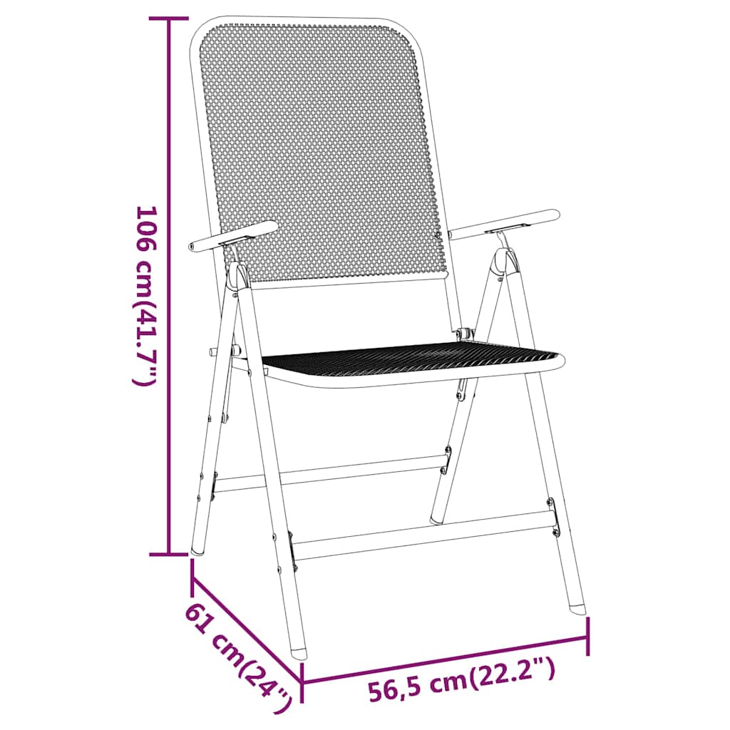 3-dijelni vrtni blagovaonski set ekspandirani metal antracit Antracitno siva Ø 80 cm table