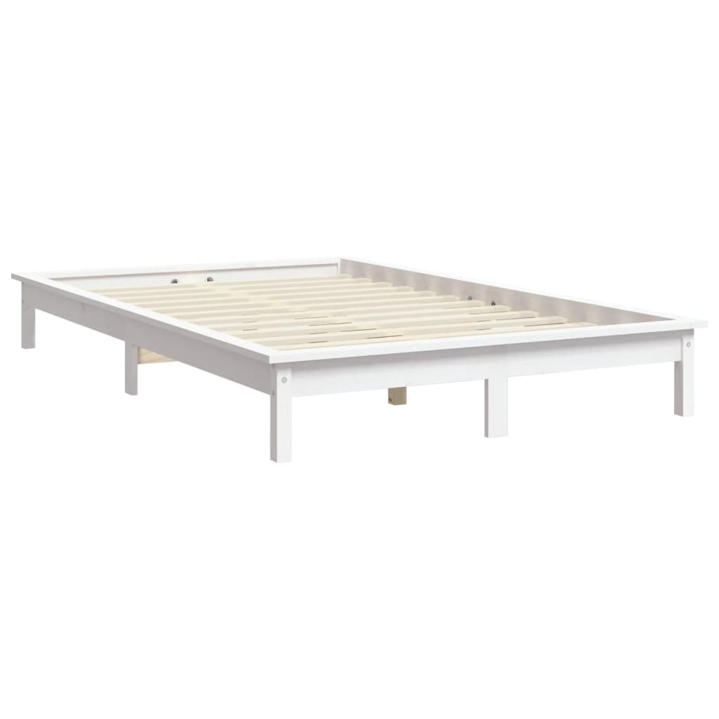 Okvir za krevet bijeli 160x200 cm od masivne borovine