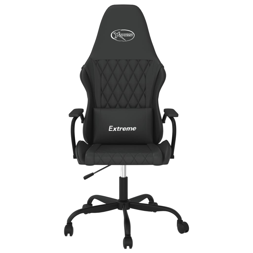 Masažna igraća stolica crna od umjetne kože
