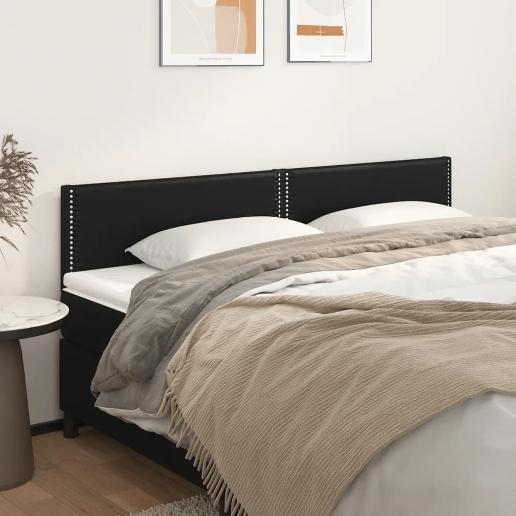 Uzglavlja crna 200x5x78/88 cm od umjetne kože