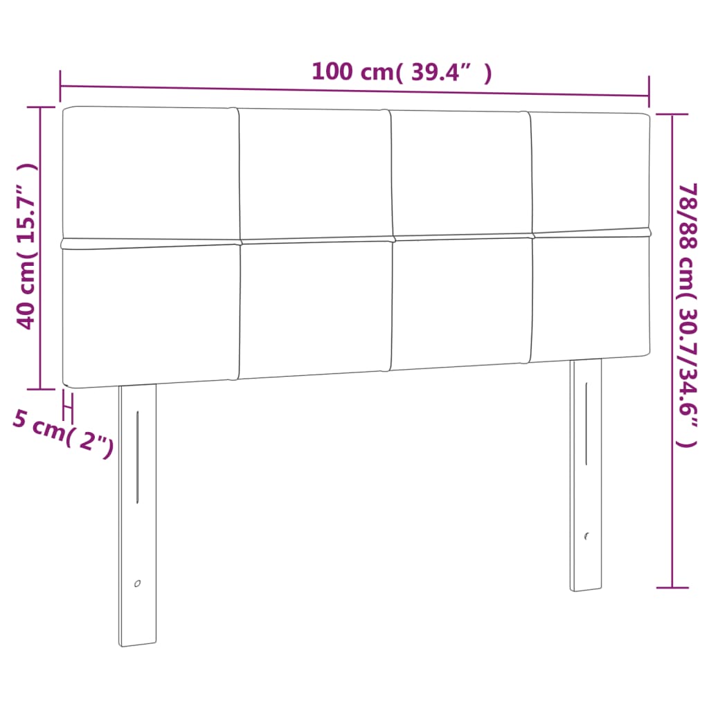 Uzglavlje plavo 100x5x78/88 cm od tkanine