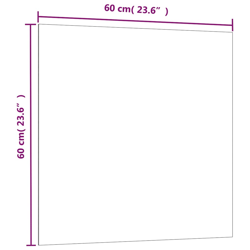 Zidna magnetna ploča crna 60 x 60 cm od kaljenog stakla