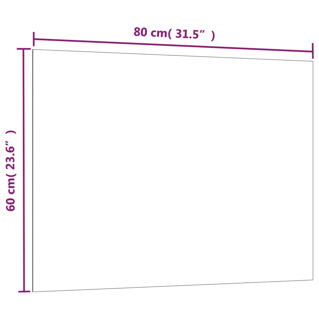Zidna magnetna ploča crna 80 x 60 cm od kaljenog stakla