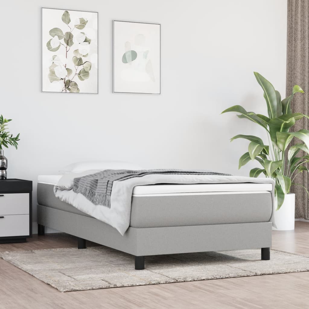 Madrac s džepičastim oprugama srednje tvrdoće svjetlosivi 90x200x20 cm tkanina