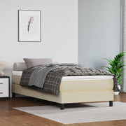 Madrac s džepičastim oprugama srednje tvrdoće krem 90x200x20 cm od umjetne kože