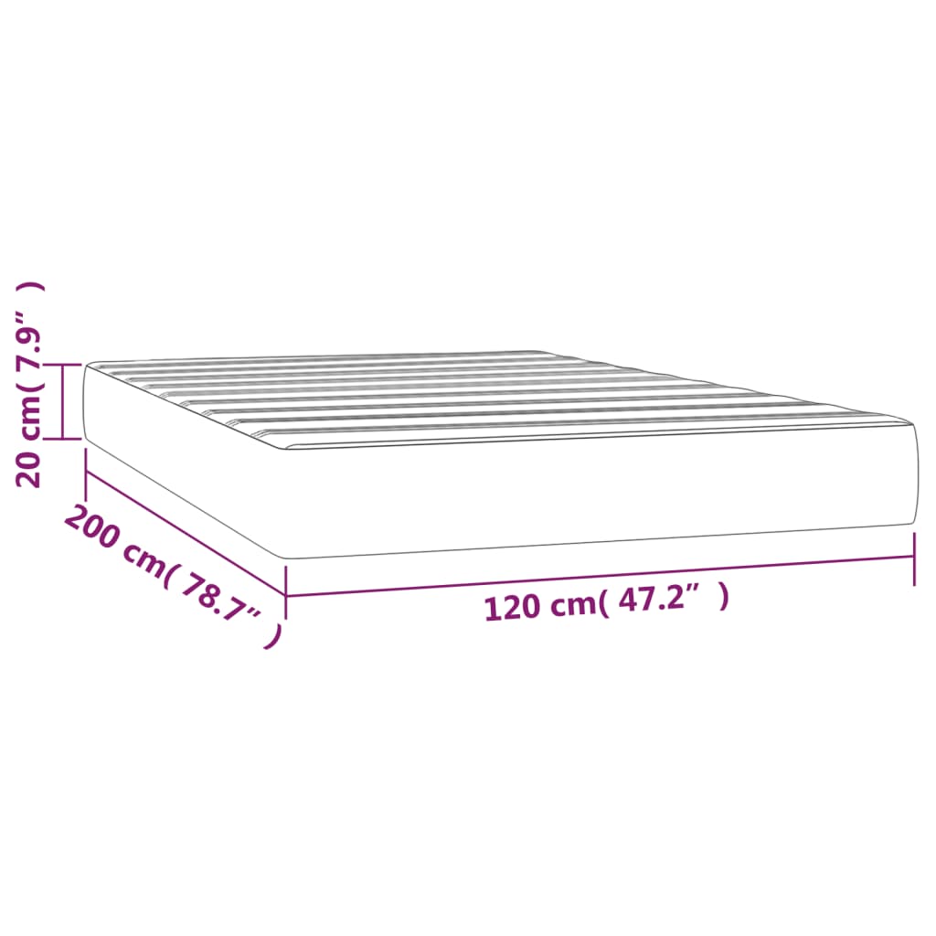 Madrac s džepičastim oprugama srednje tvrdoće crni 120x200x20 cm od tkanine