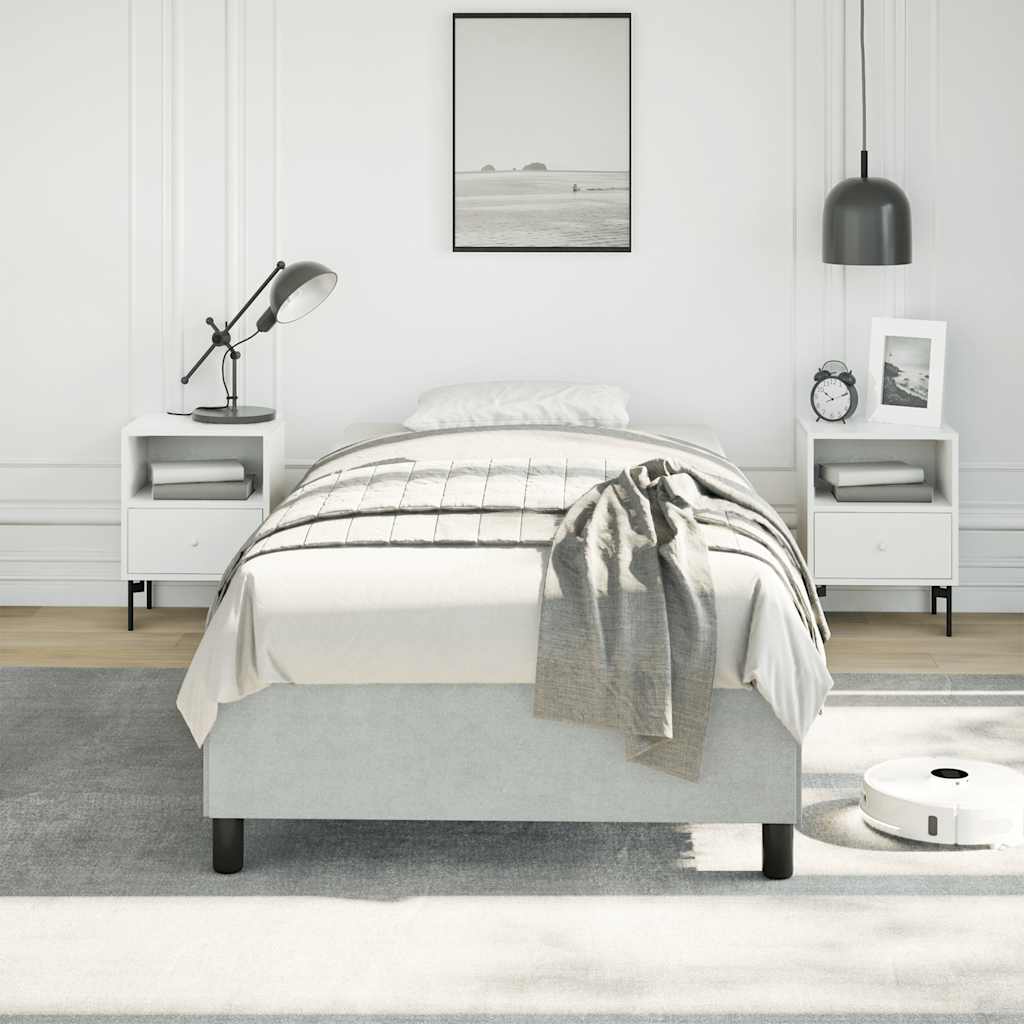 Okvir kreveta bez madraca svijetlosivi 100x203 cm Twin XL baršunasti