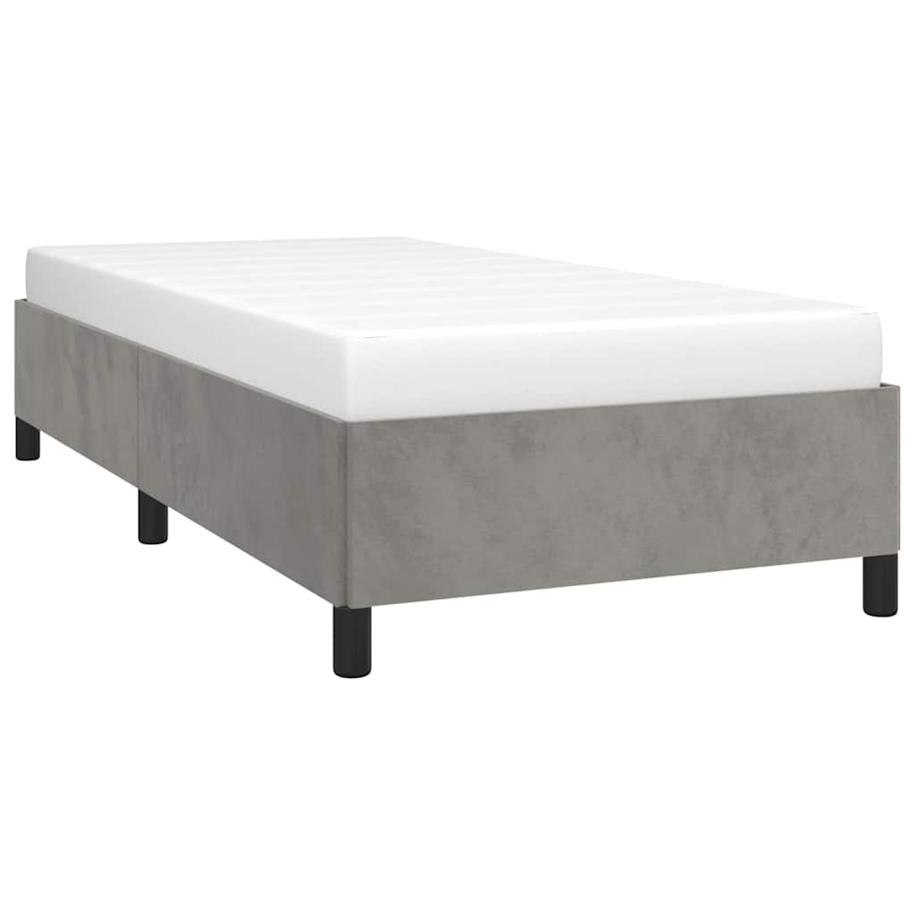 Okvir kreveta bez madraca svijetlosivi 100x203 cm Twin XL baršunasti