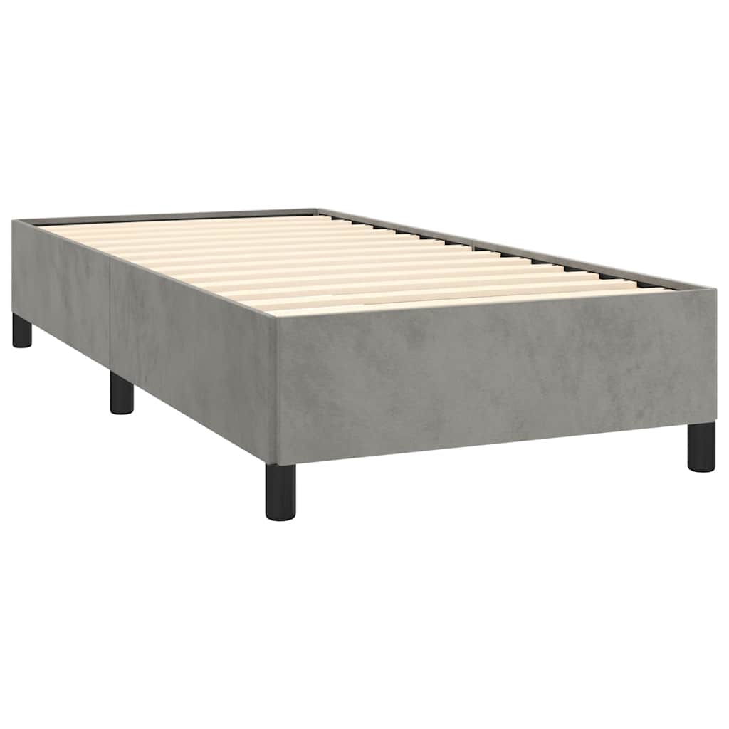 Okvir kreveta bez madraca svijetlosivi 100x203 cm Twin XL baršunasti