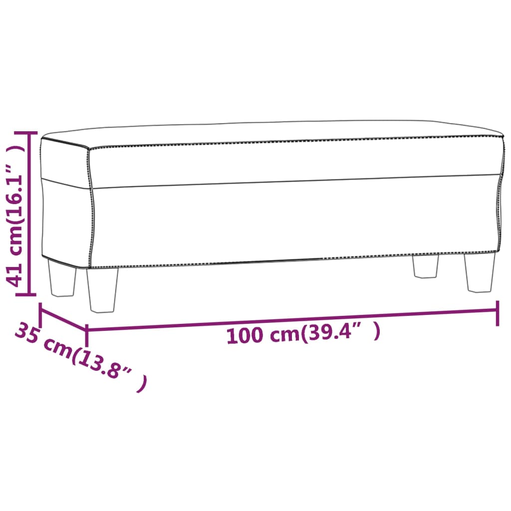 Klupa svjetlosiva 100 x 35 x 41 cm od tkanine