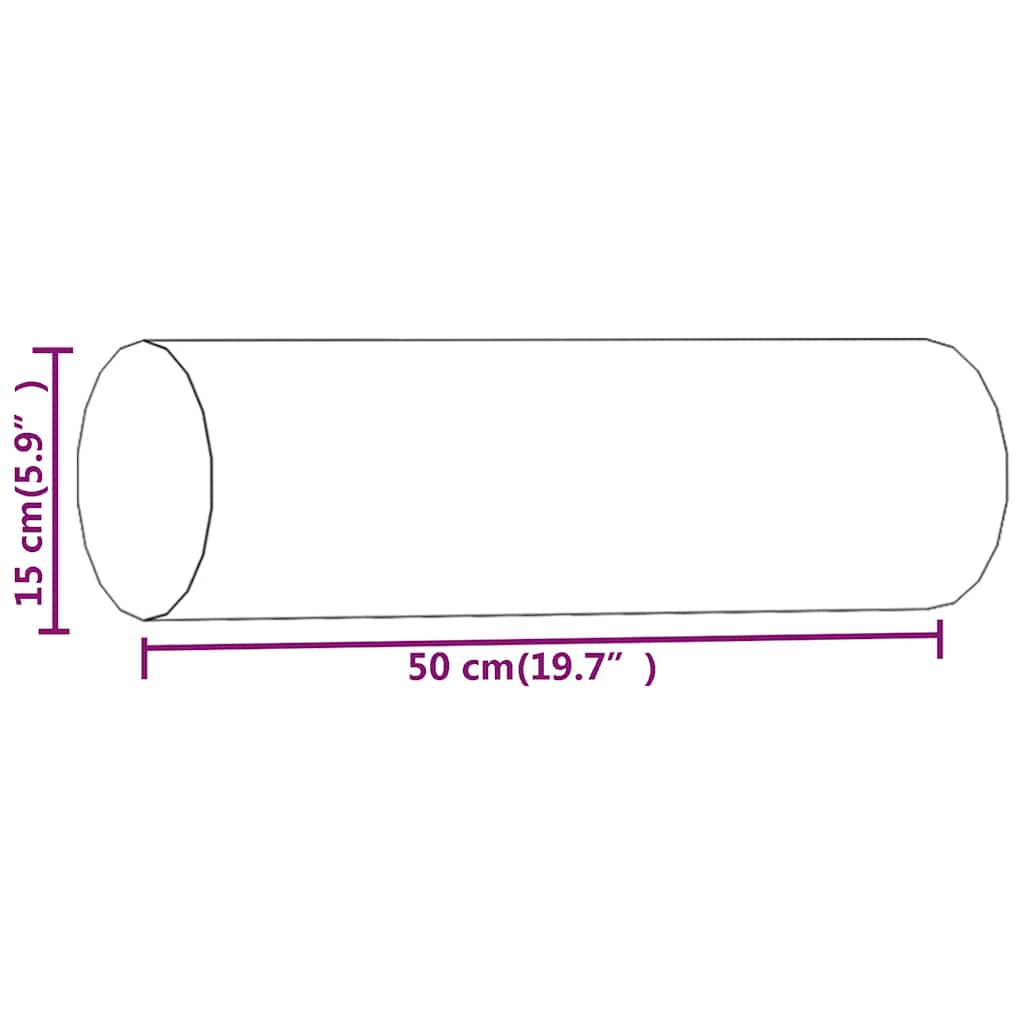 Ukrasni jastuci 2 kom krem Ø 15 x 50 cm baršunasti