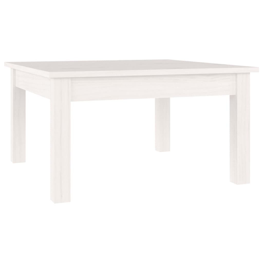Stolić za kavu bijeli 55x55x30 cm od masivne borovine