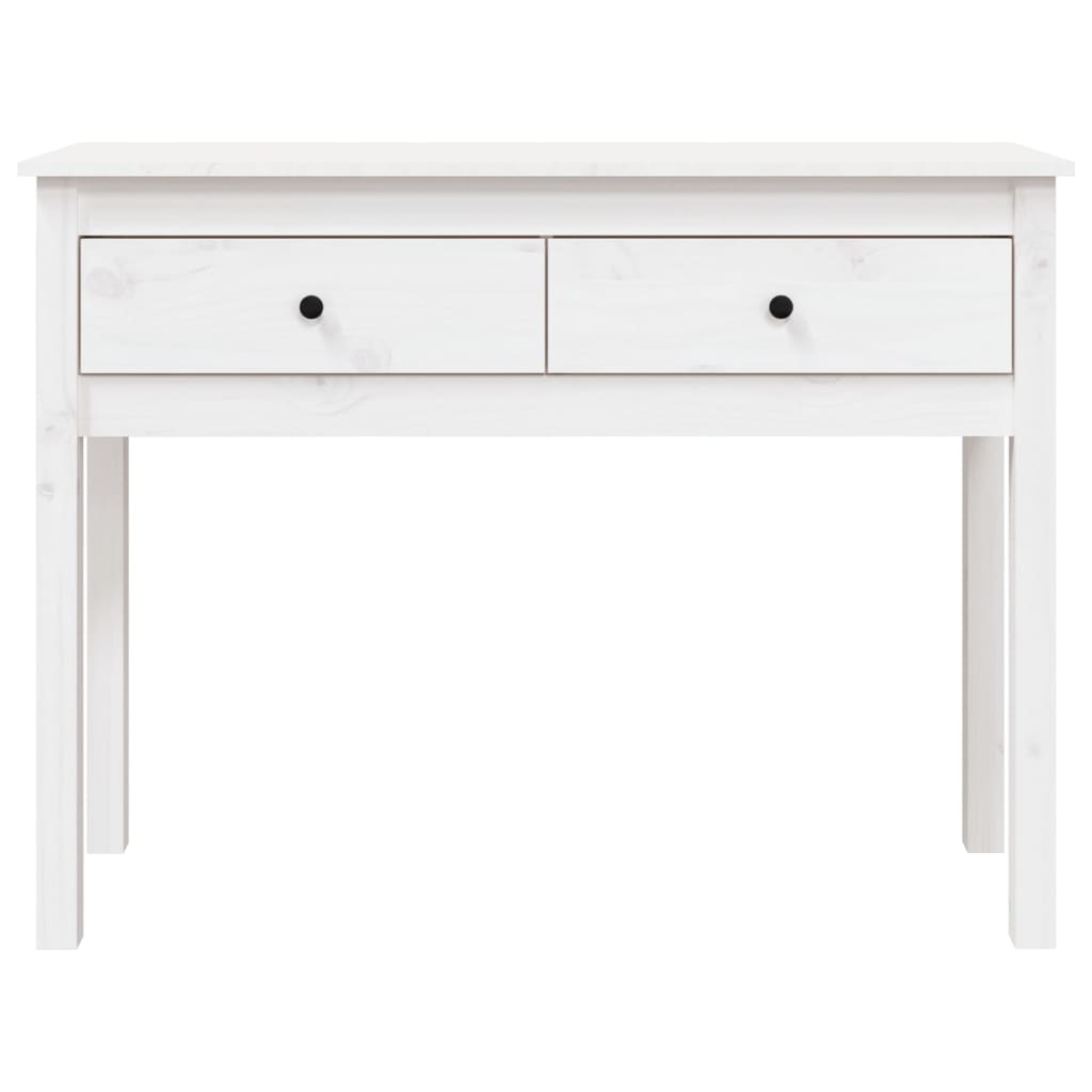 Konzolni stol bijeli 100x35x75 cm od masivne borovine