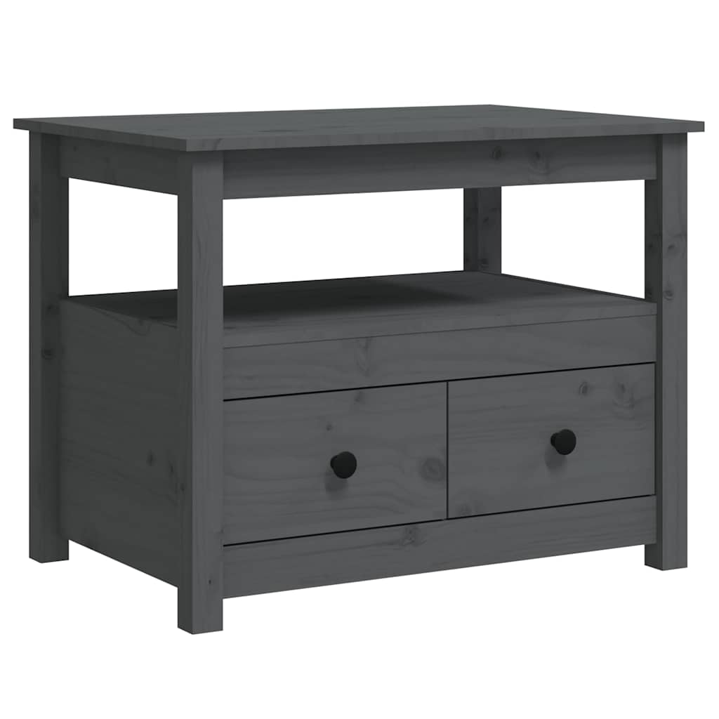 Stolić za kavu sivi 71 x 49 x 55 cm od masivne borovine Siva