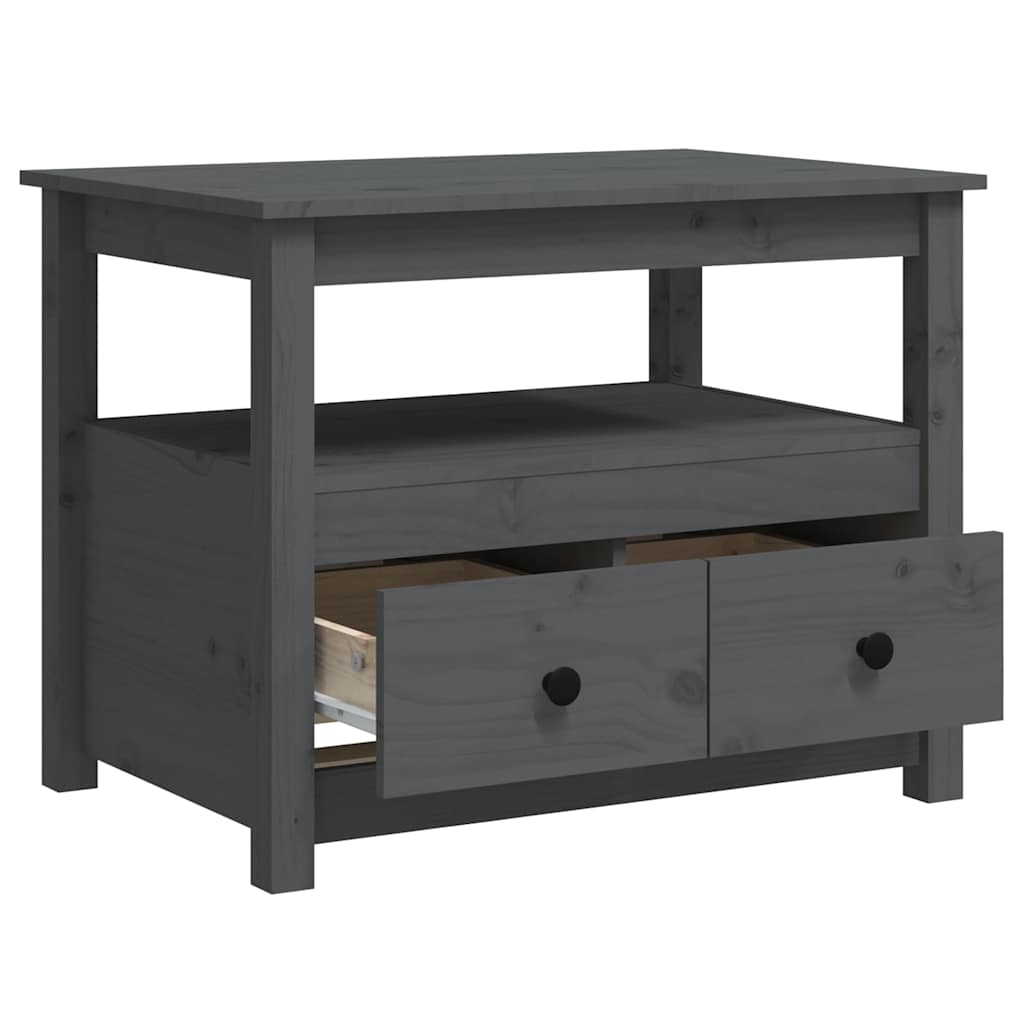 Stolić za kavu sivi 71 x 49 x 55 cm od masivne borovine Siva