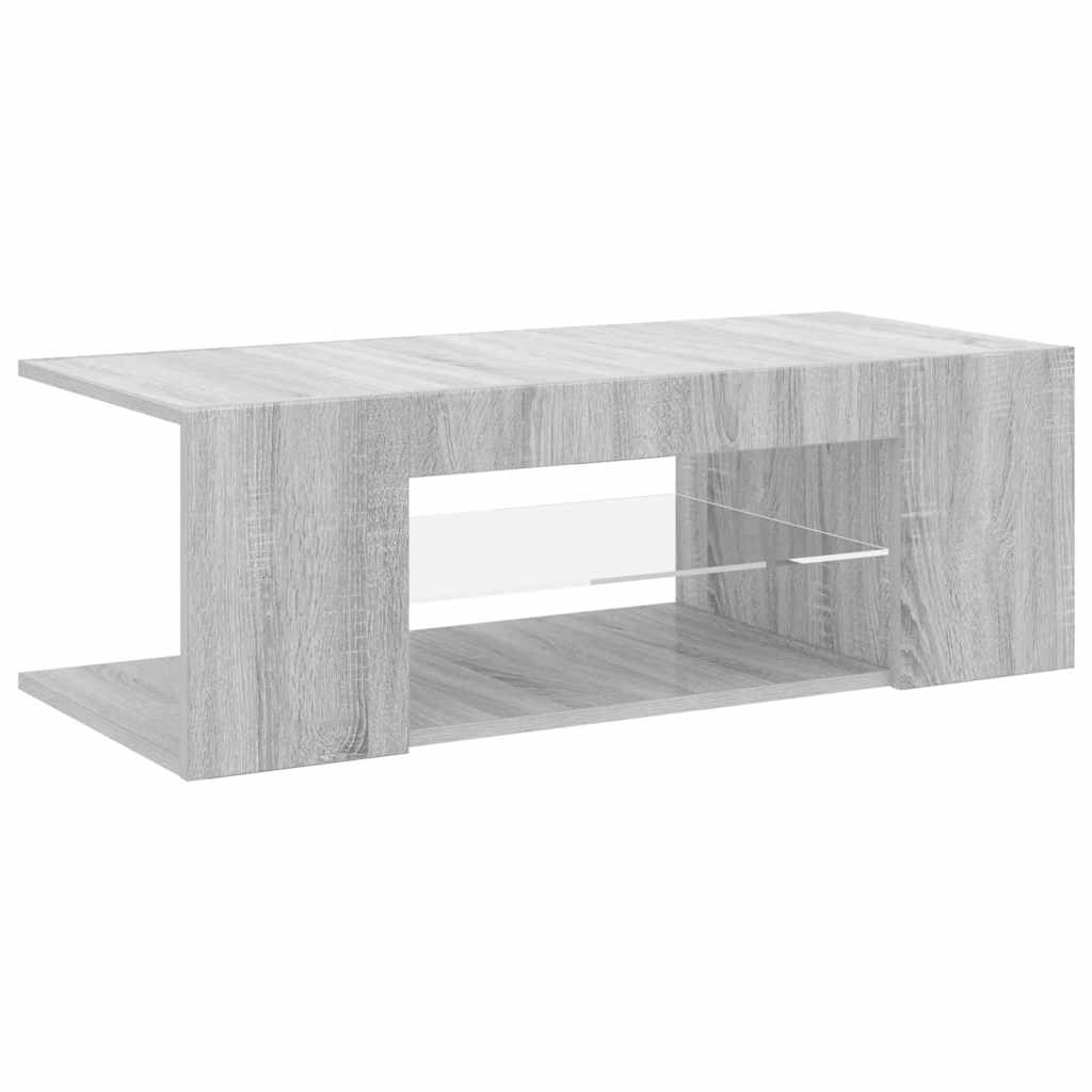 TV ormarić s LED svjetlima boja hrasta sonome 90 x 39 x 30 cm Siva