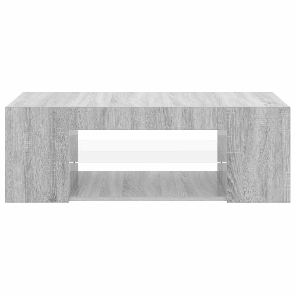 TV ormarić s LED svjetlima boja hrasta sonome 90 x 39 x 30 cm Siva