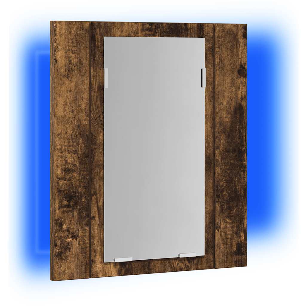 LED kupaonski ormarić s ogledalom boja hrasta 40x12x45cm drveni Smeđa