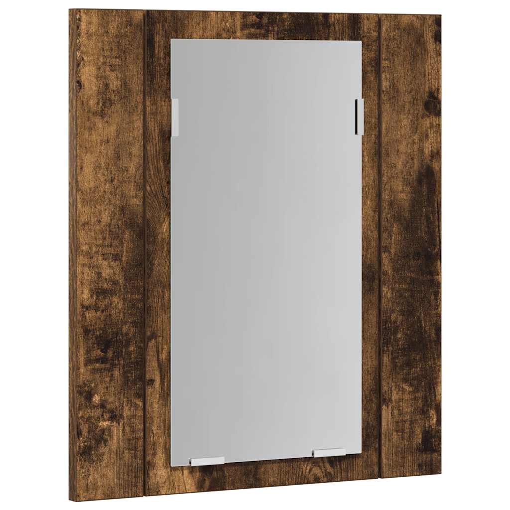 LED kupaonski ormarić s ogledalom boja hrasta 40x12x45cm drveni Smeđa