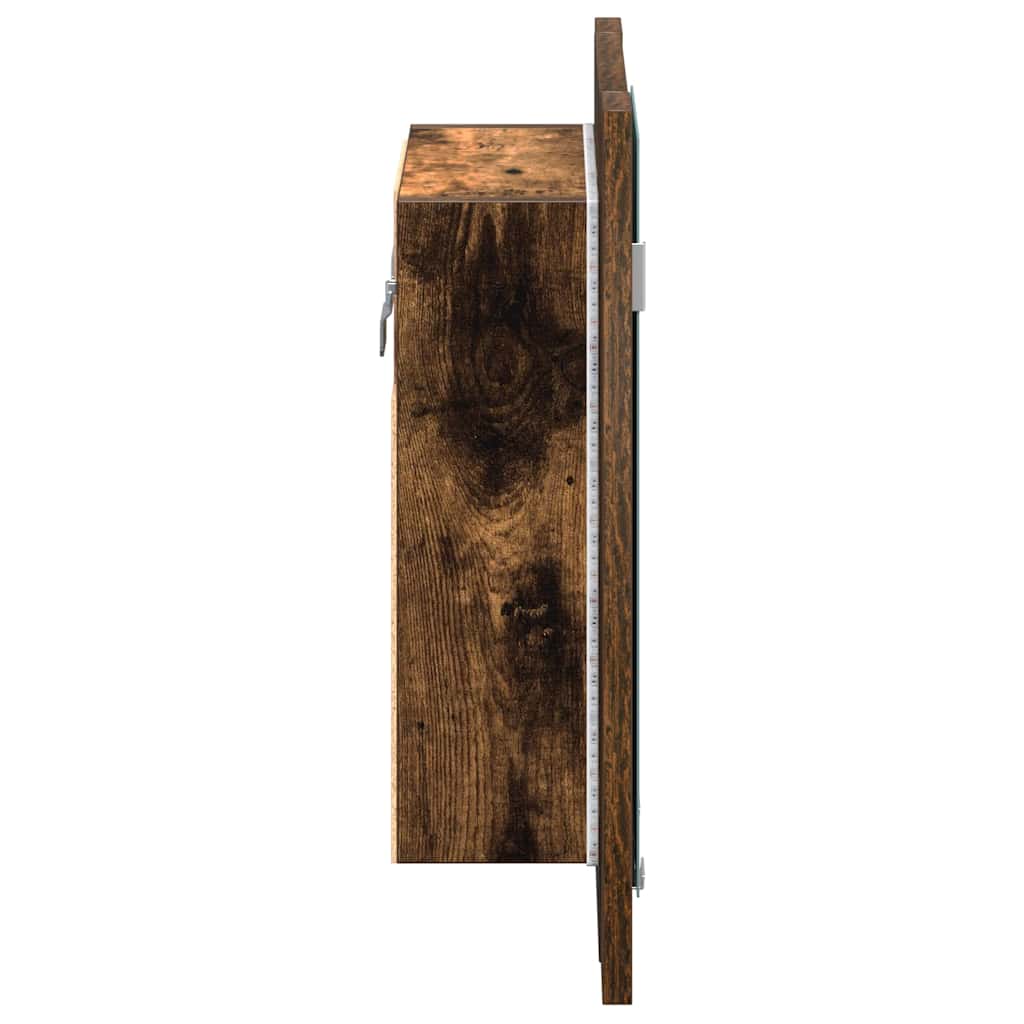 LED kupaonski ormarić s ogledalom boja hrasta 40x12x45cm drveni Smeđa