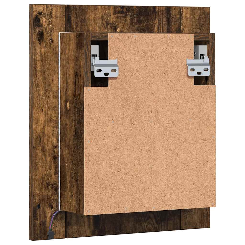 LED kupaonski ormarić s ogledalom boja hrasta 40x12x45cm drveni Smeđa
