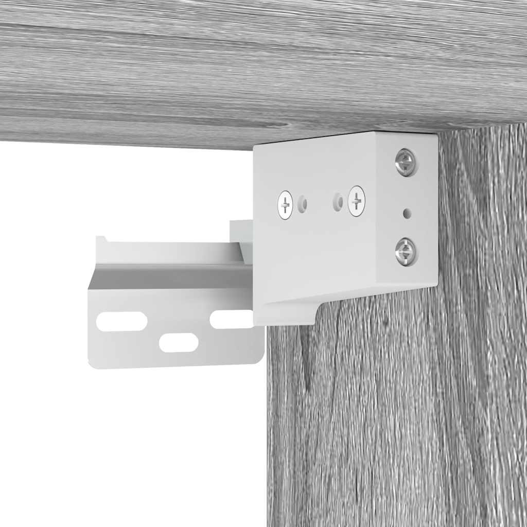 LED kupaonski ormarić s ogledalom boja hrasta 40x12x45cm drveni Siva