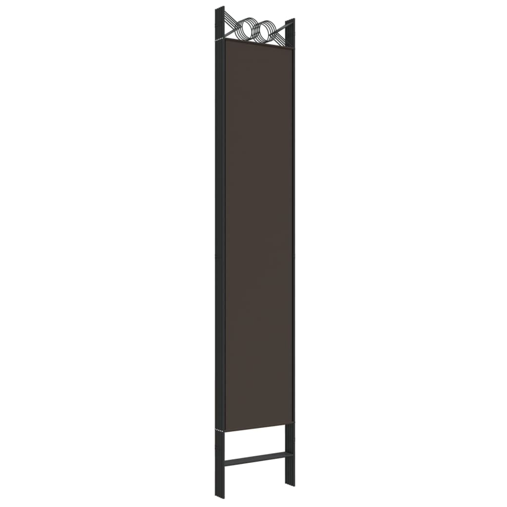 Sobna pregrada s 5 panela smeđa 200x220 cm od tkanine