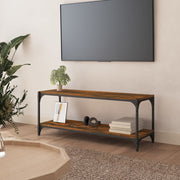 TV ormarić boja hrasta 100x33x41 cm konstruirano drvo i čelik Smeđa