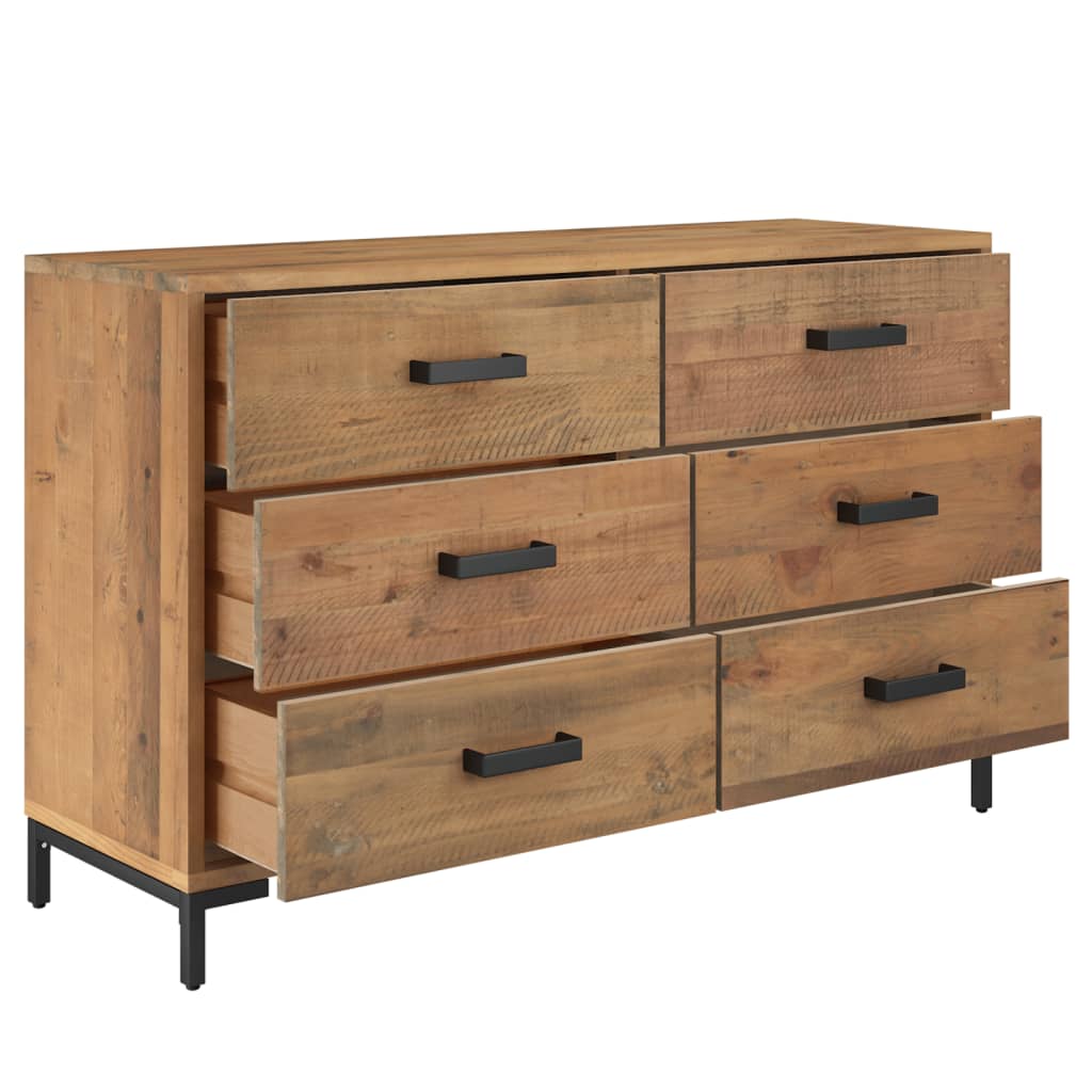 Komoda smeđa 110 x 35 x 70 cm od masivne borovine