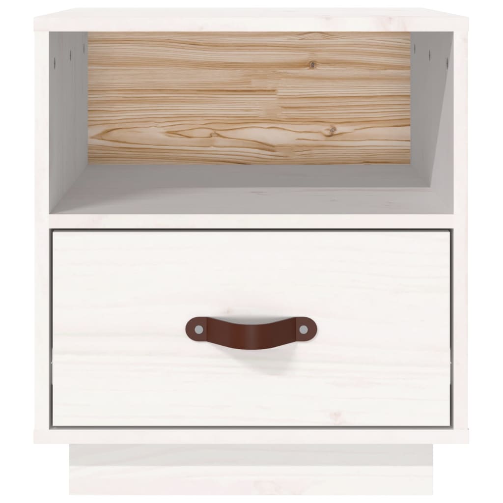 Noćni ormarići 2 kom bijeli 40 x 34 x 45 cm od masivne borovine
