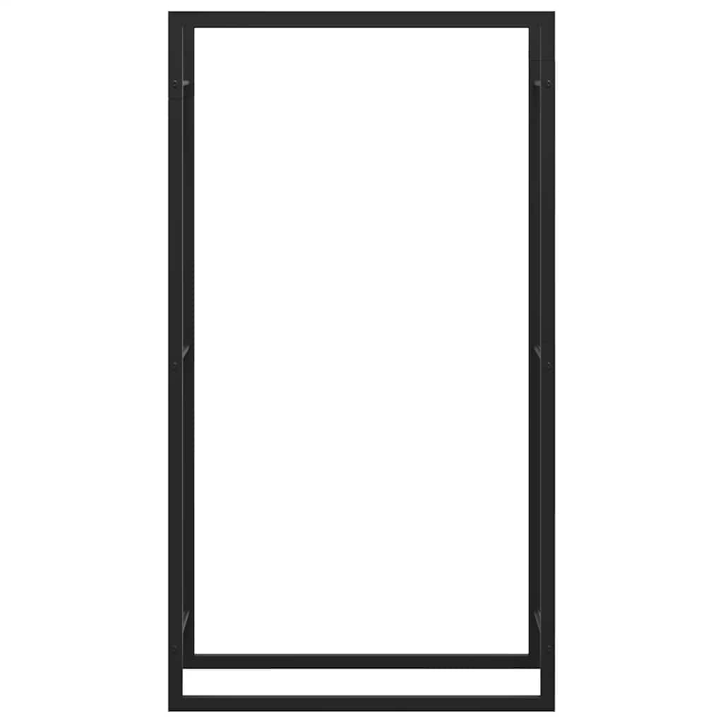 Stalak za drva za ogrjev mat crni 80x28x154 cm čelik