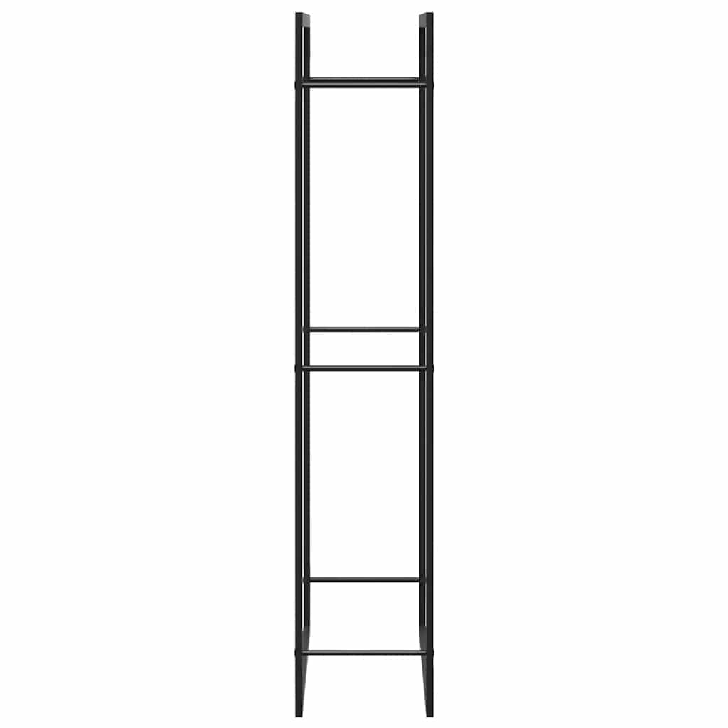 Stalak za drva za ogrjev mat crni 80x28x154 cm čelik