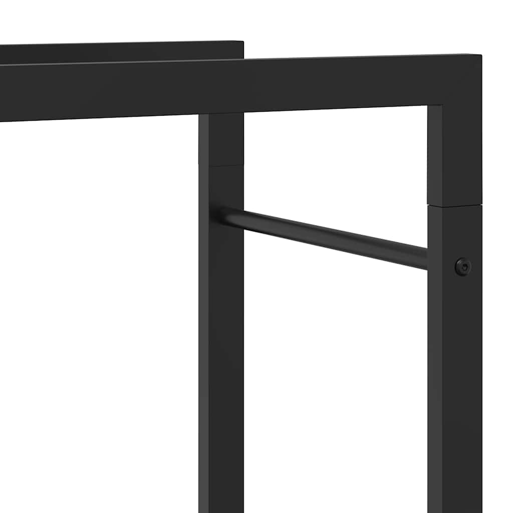 Stalak za drva za ogrjev mat crni 80x28x154 cm čelik